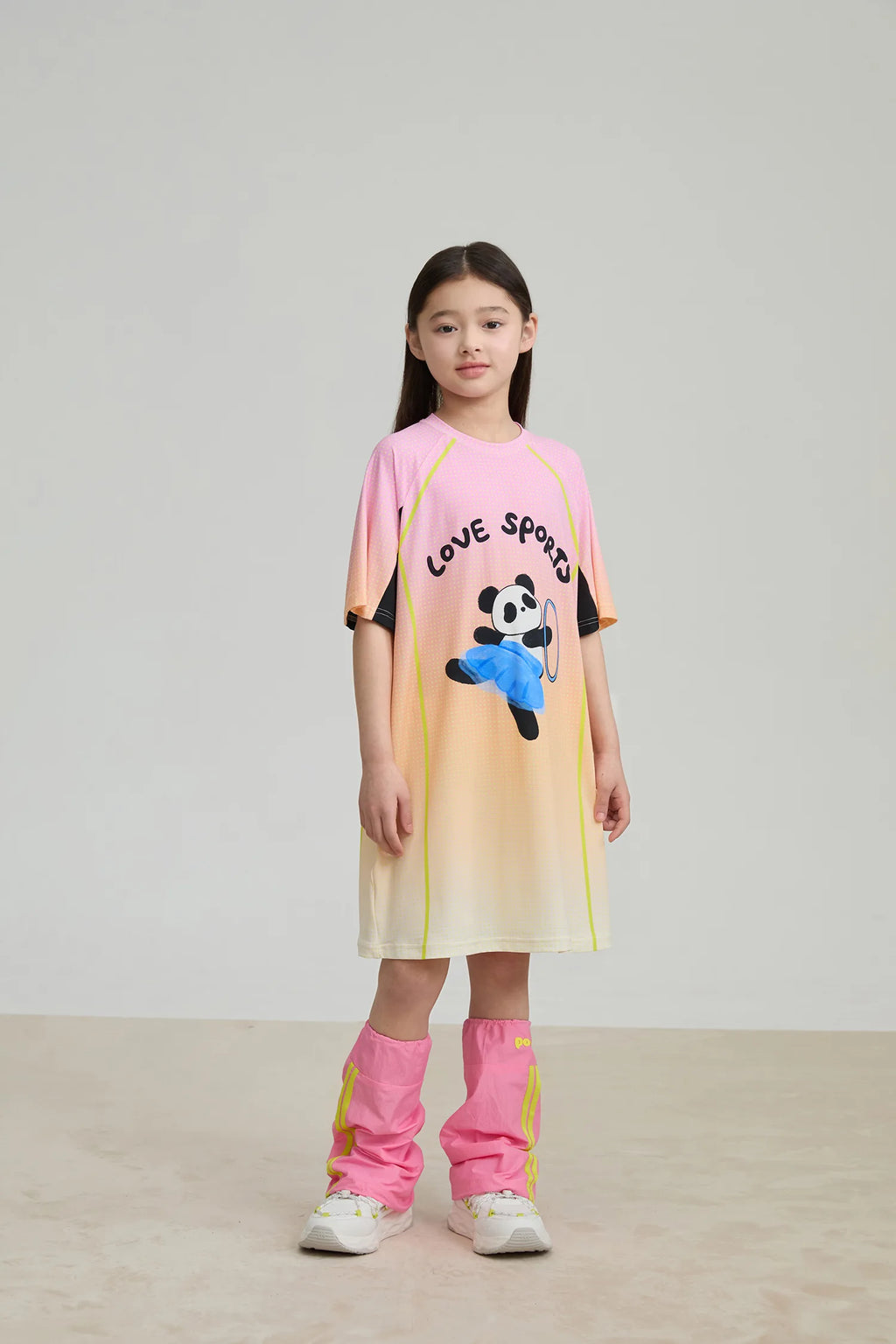 Poco Blush Longline Ribbon Panda Sport Dress