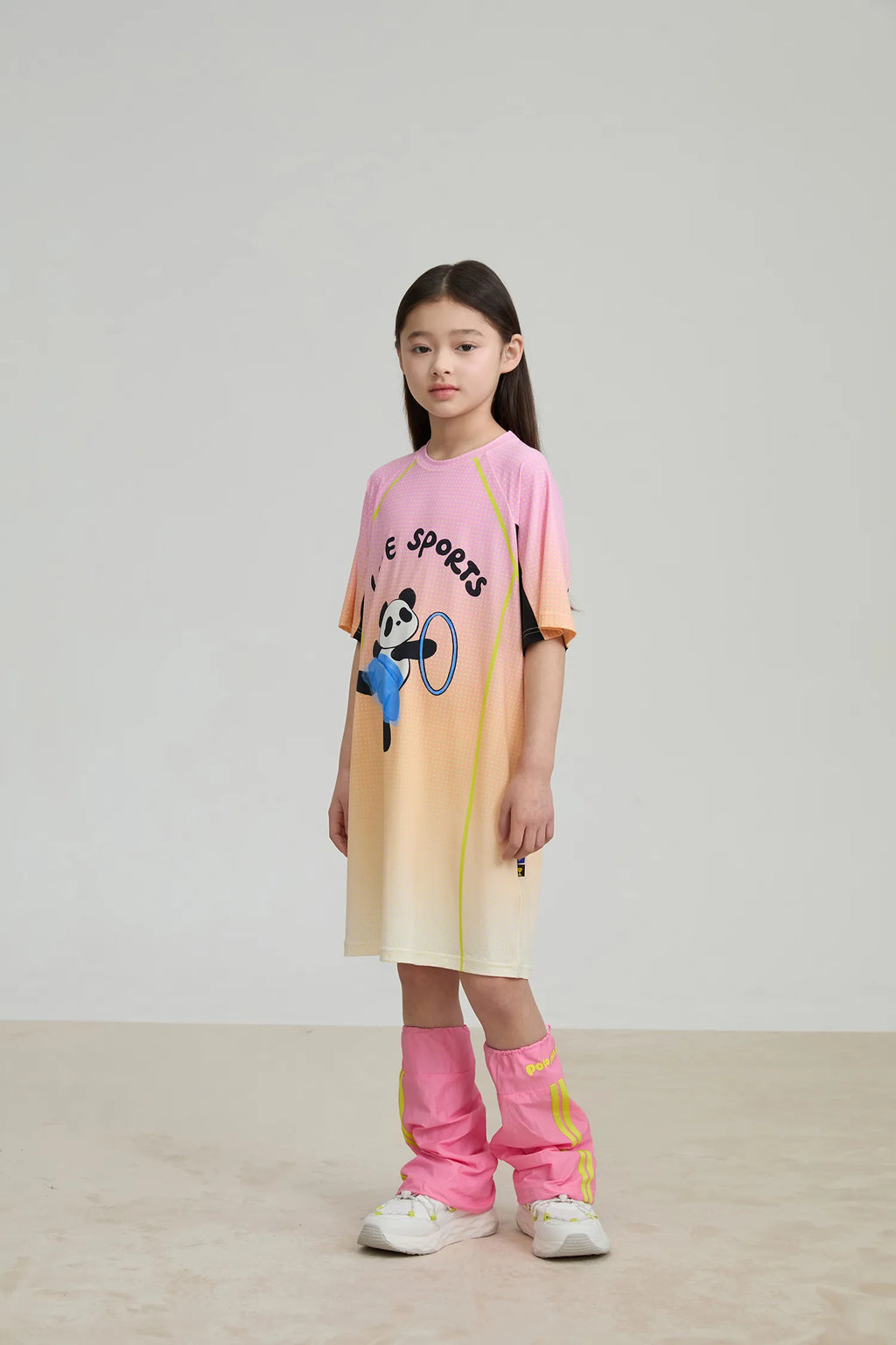Poco Blush Longline Ribbon Panda Sport Dress