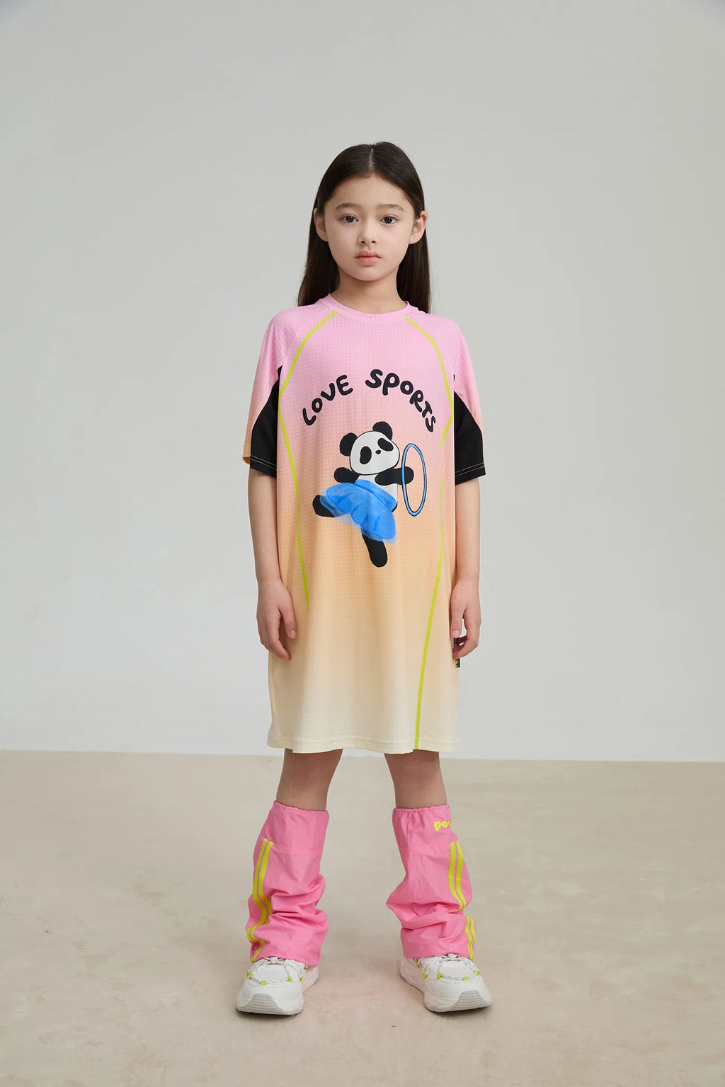 Poco Blush Longline Ribbon Panda Sport Dress