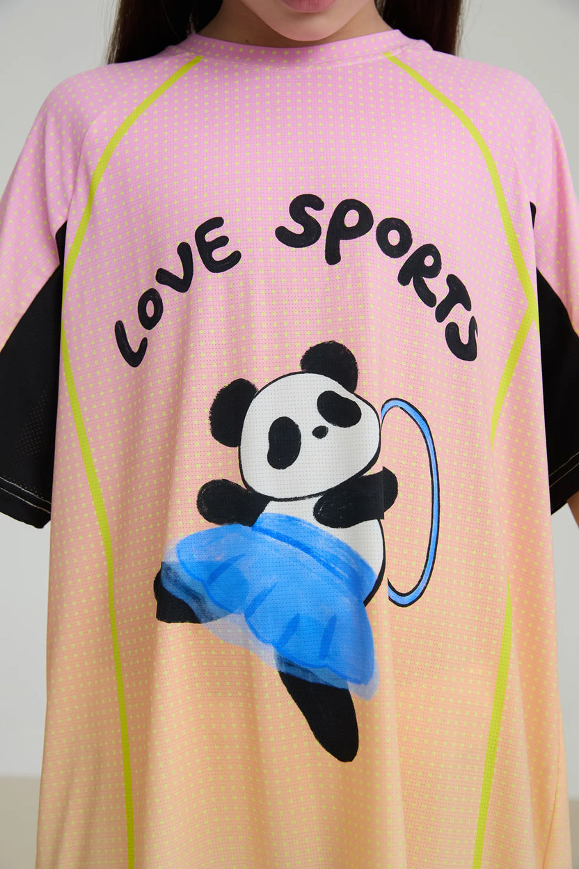Longline Ribbon Panda Sport Dress by Poco Blush, image 15