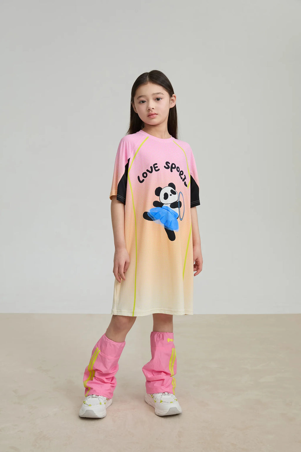 Poco Blush Longline Ribbon Panda Sport Dress