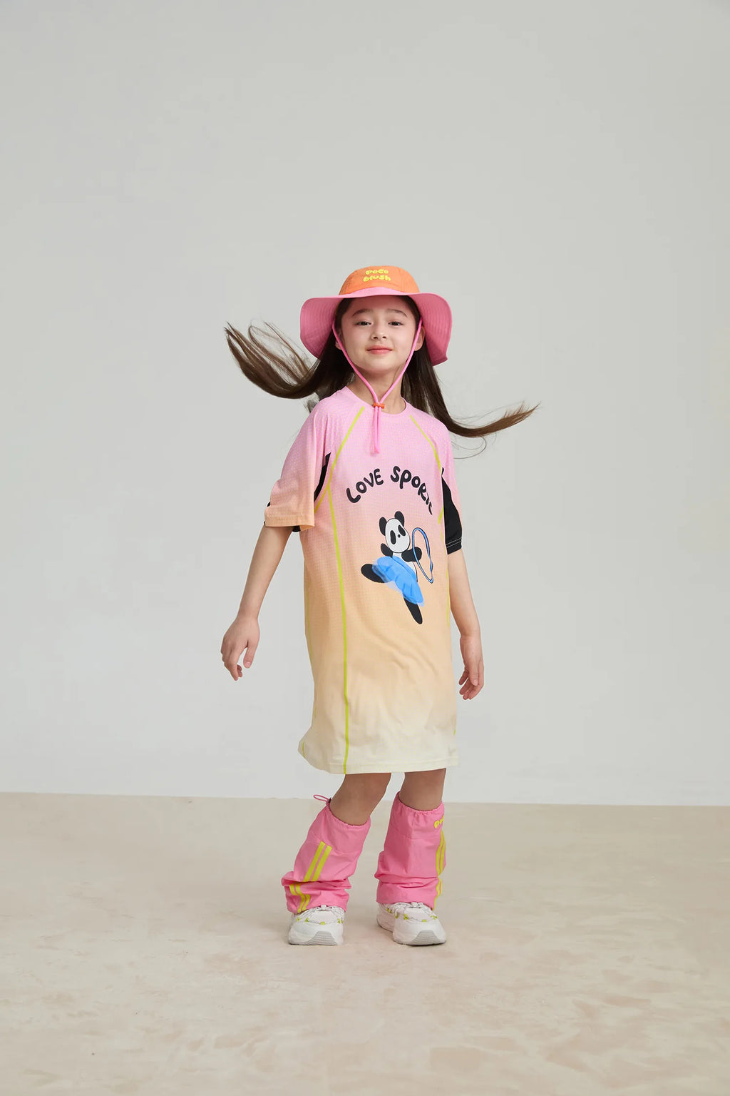 Poco Blush Longline Ribbon Panda Sport Dress