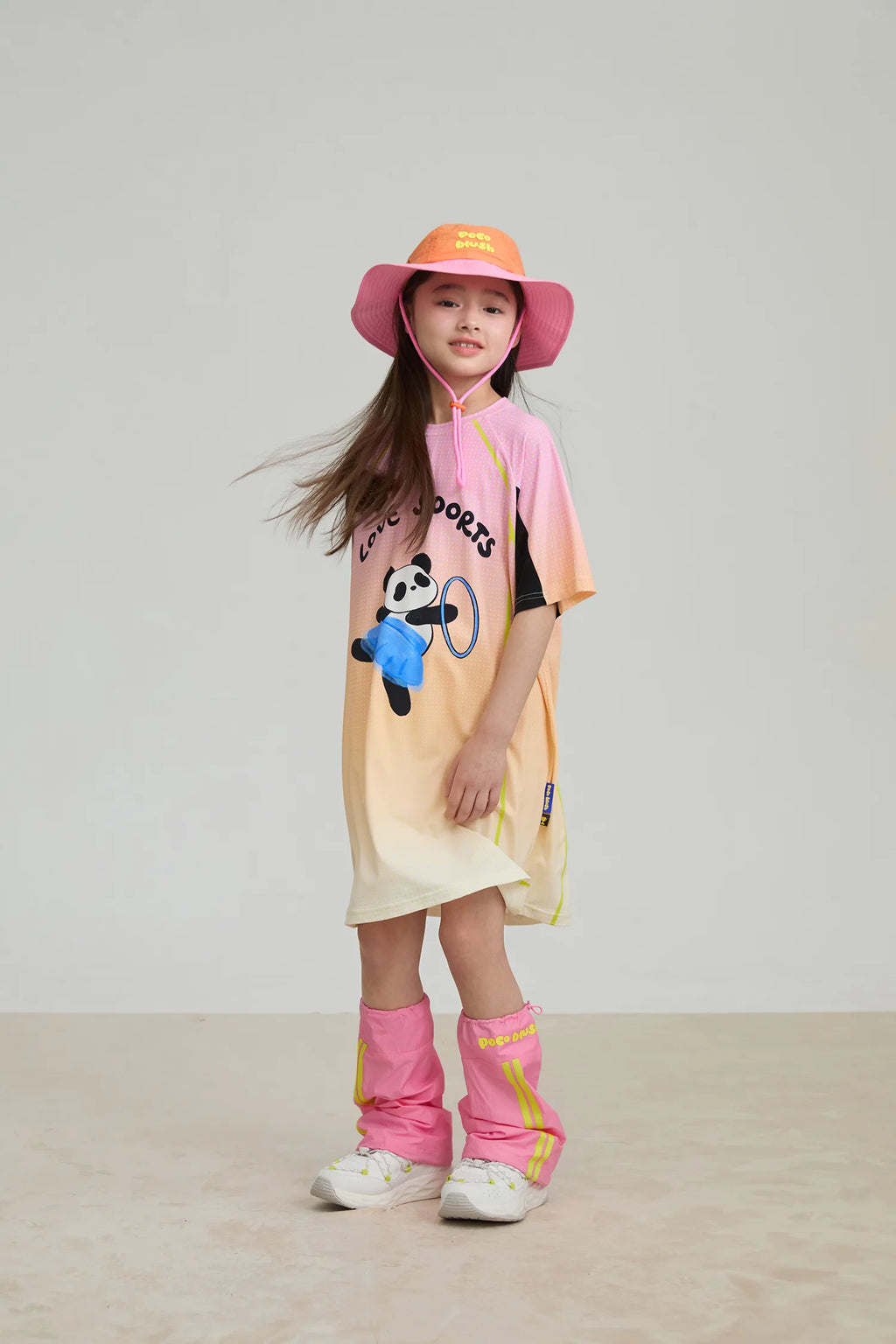 Poco Blush Longline Ribbon Panda Sport Dress