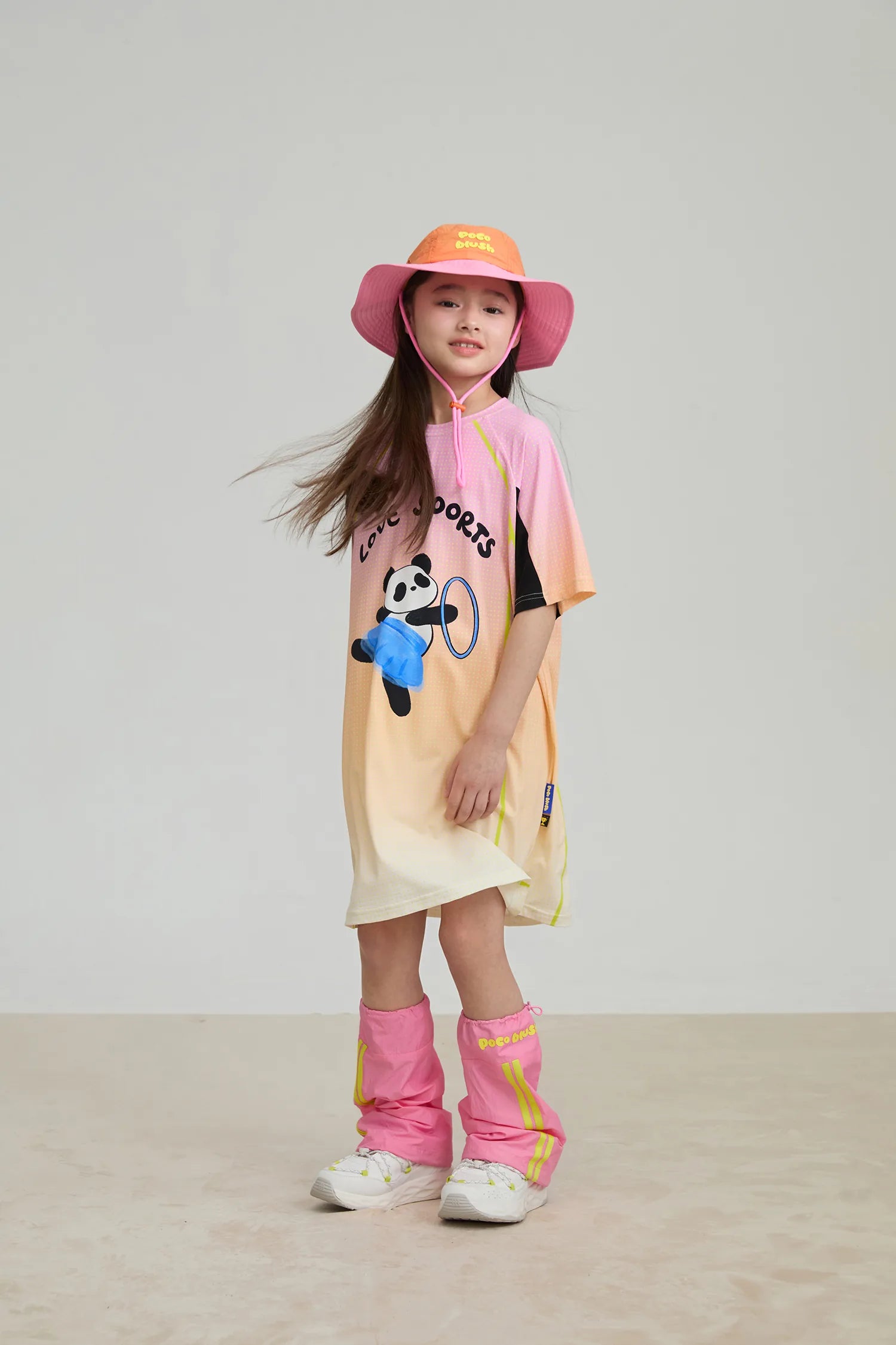 Poco Blush Longline Ribbon Panda Sport Dress