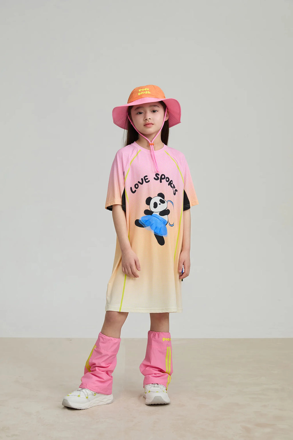 Poco Blush Longline Ribbon Panda Sport Dress