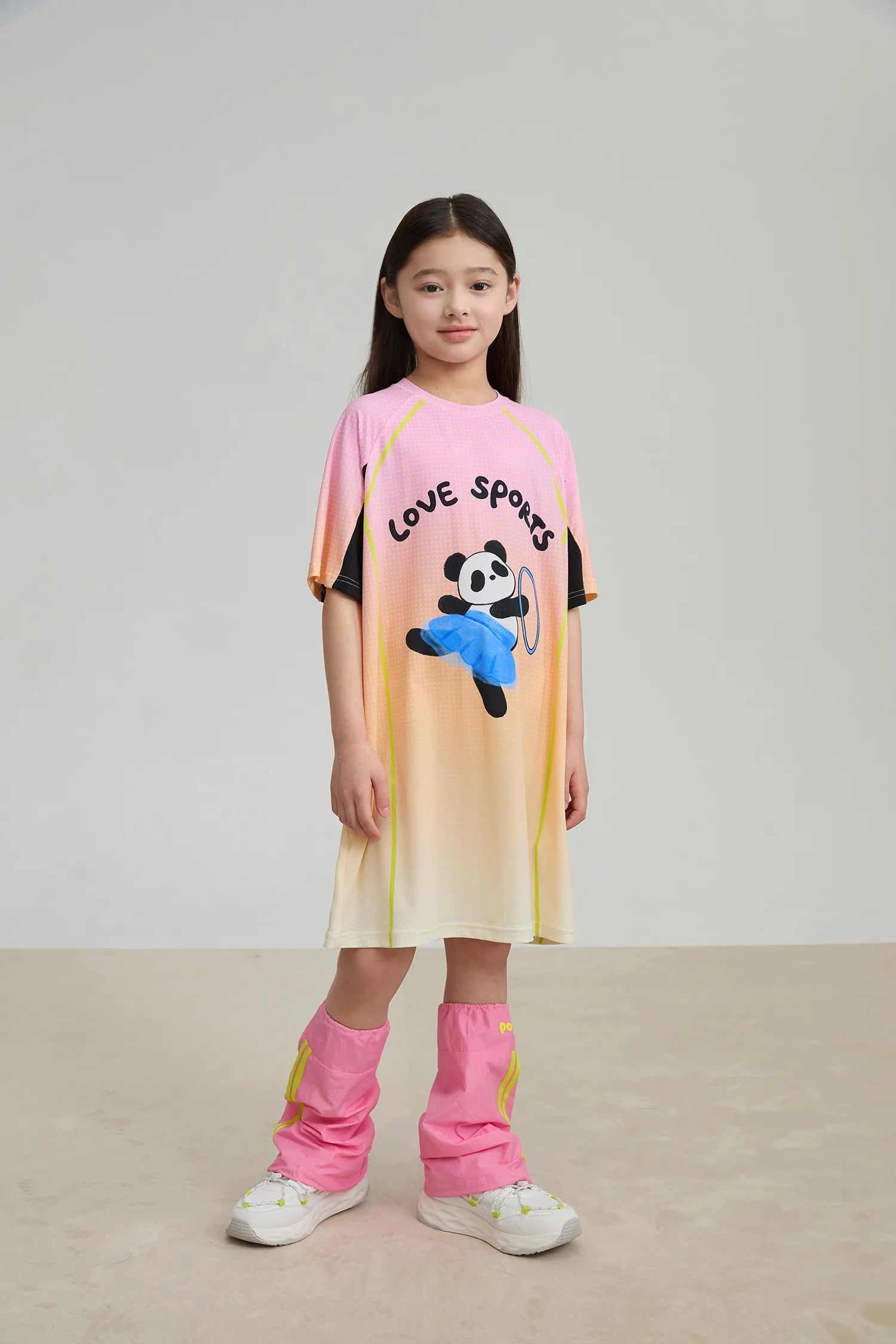 Poco Blush Longline Ribbon Panda Sport Dress