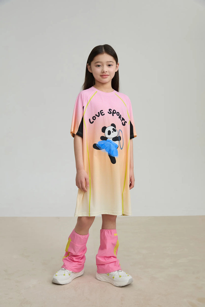 Longline Ribbon Panda Sport Dress by Poco Blush, image 3