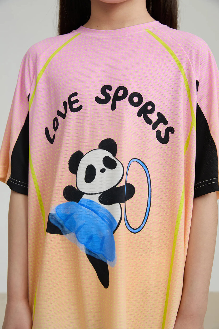 Longline Ribbon Panda Sport Dress by Poco Blush, image 4