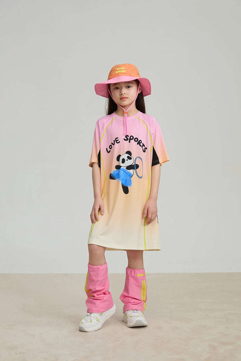 Longline Ribbon Panda Sport Dress by Poco Blush, image 7