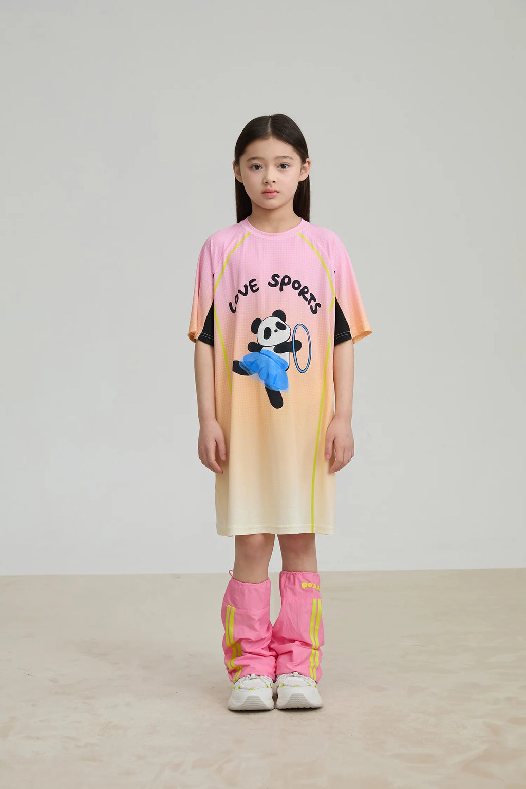 Poco Blush Longline Ribbon Panda Sport Dress