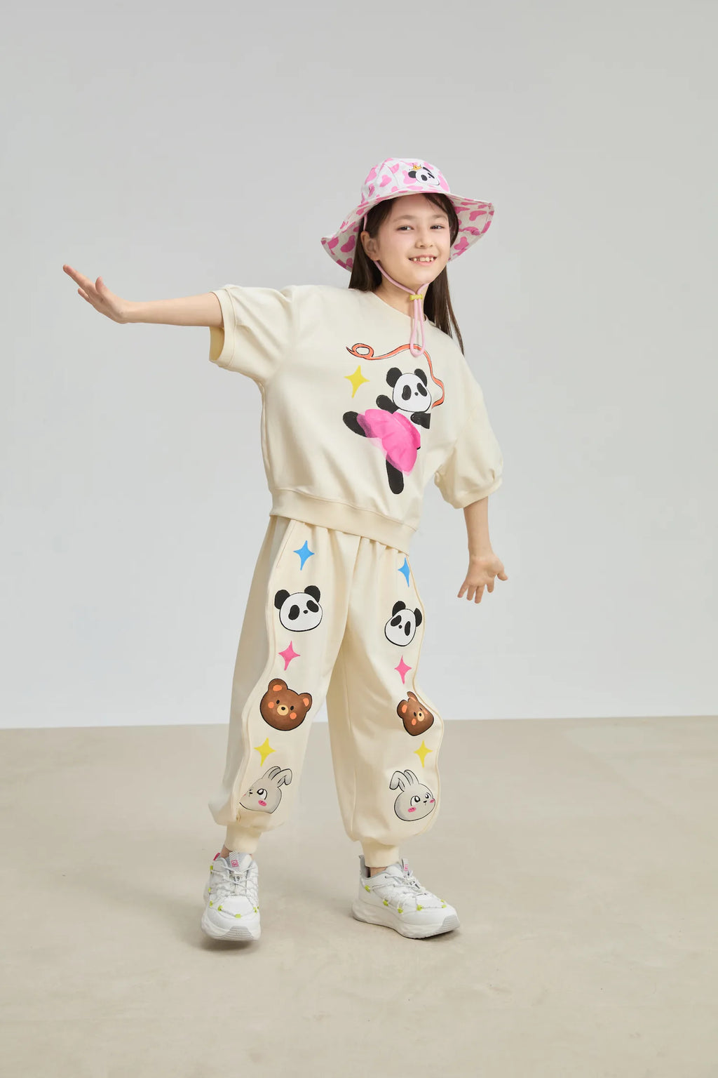 Poco Blush Dancing Panda Dry‑Fit Play Tee