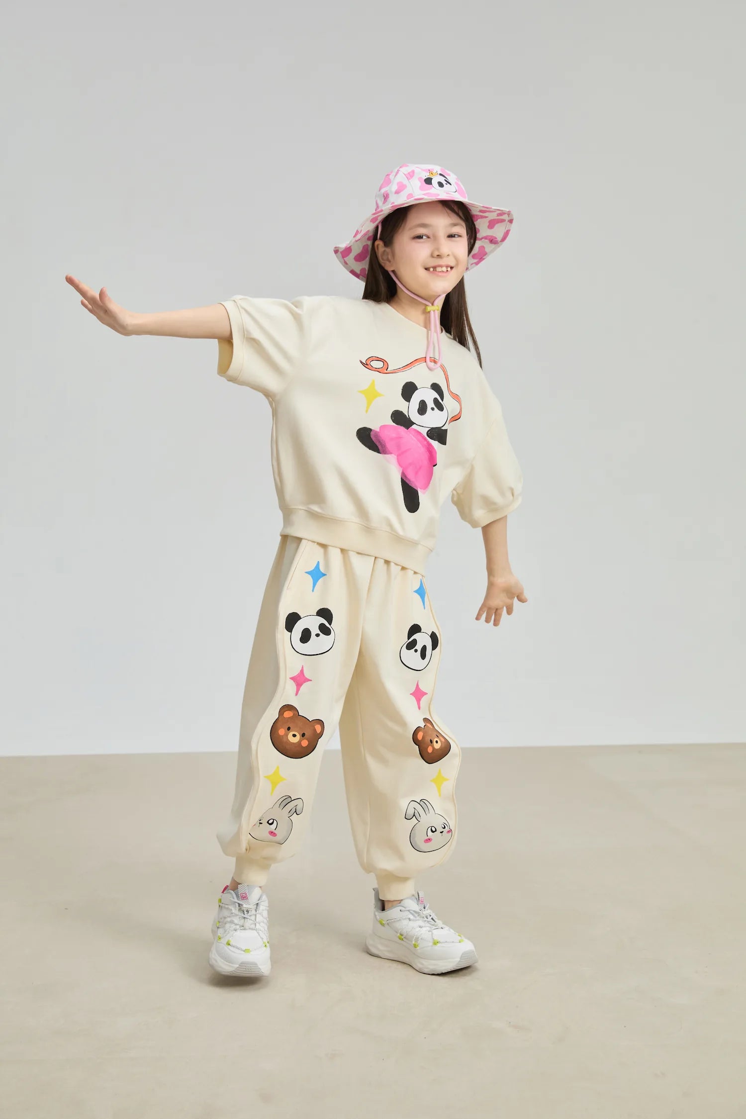 Poco Blush Dancing Panda Dry‑Fit Play Tee