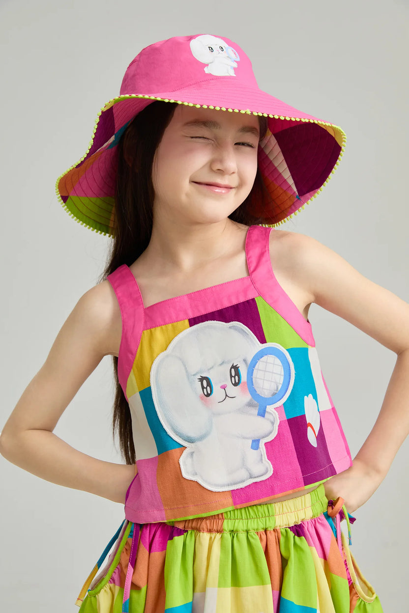 Rainbow Check Linen Tank Top by Poco Blush, image 4
