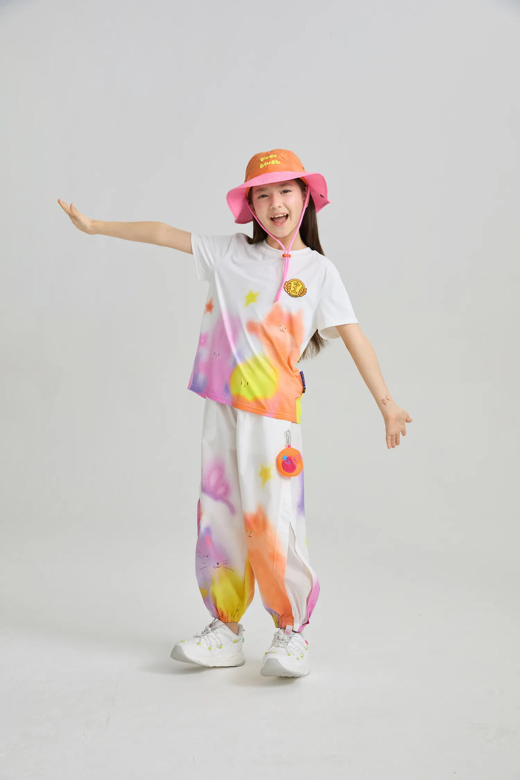 Poco Blush Dream Sports Day Print Bug‑Guard Pants