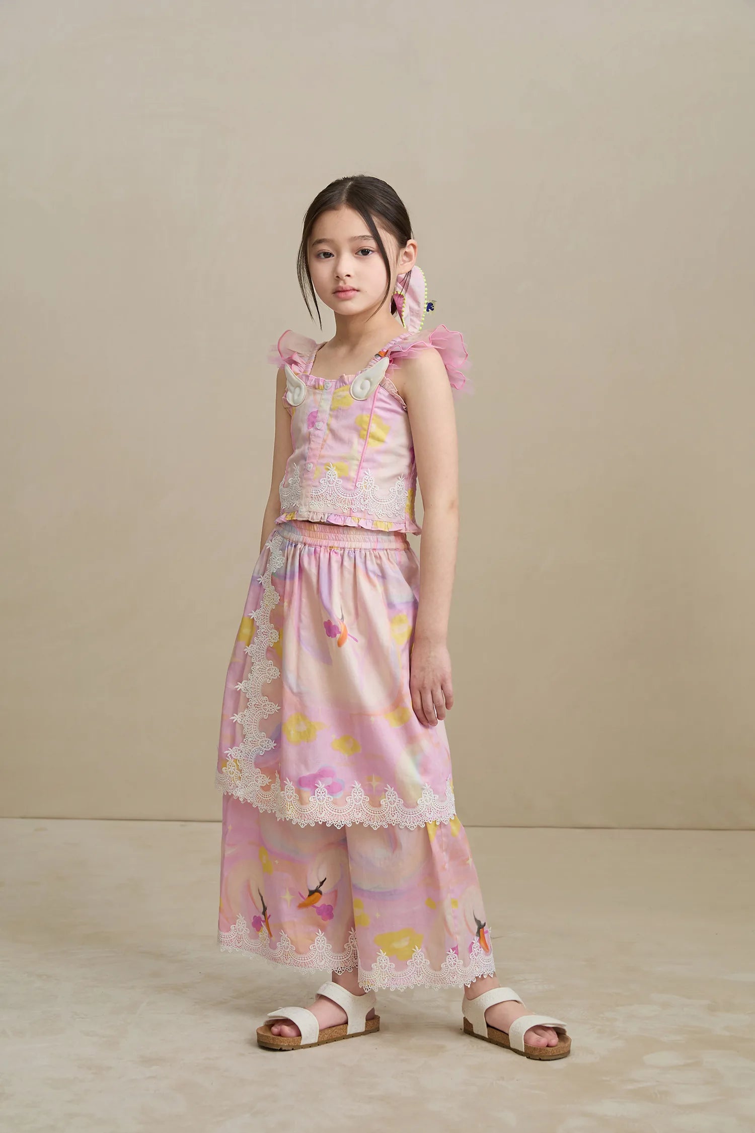 Poco Blush Swan Lake Art Skort with Lace Trim