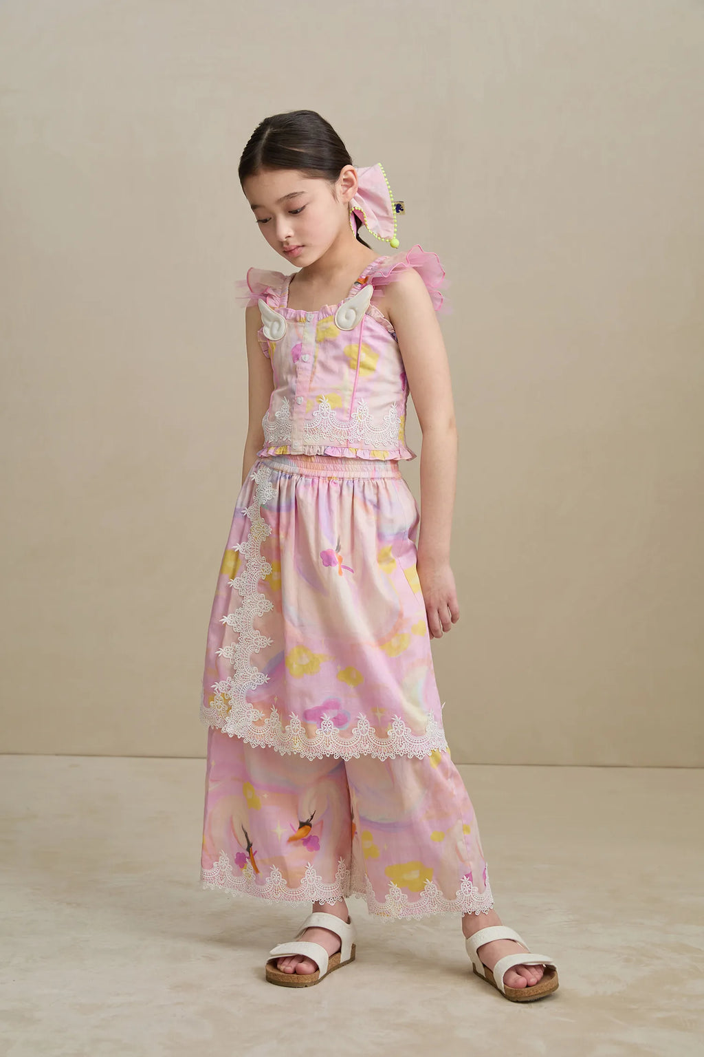 Poco Blush Swan Lake Art Skort with Lace Trim