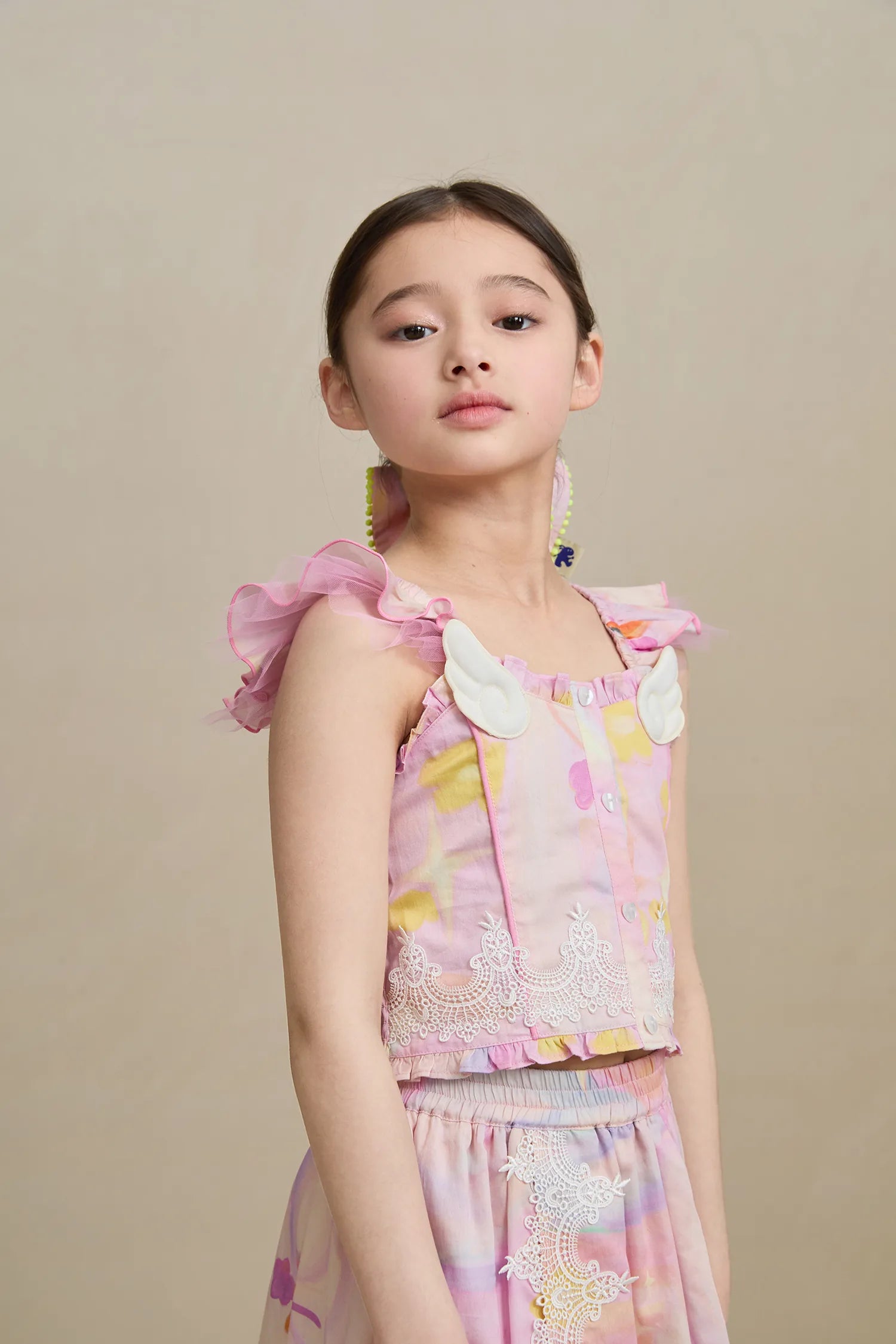 Poco Blush Swan Lake Art Skort with Lace Trim