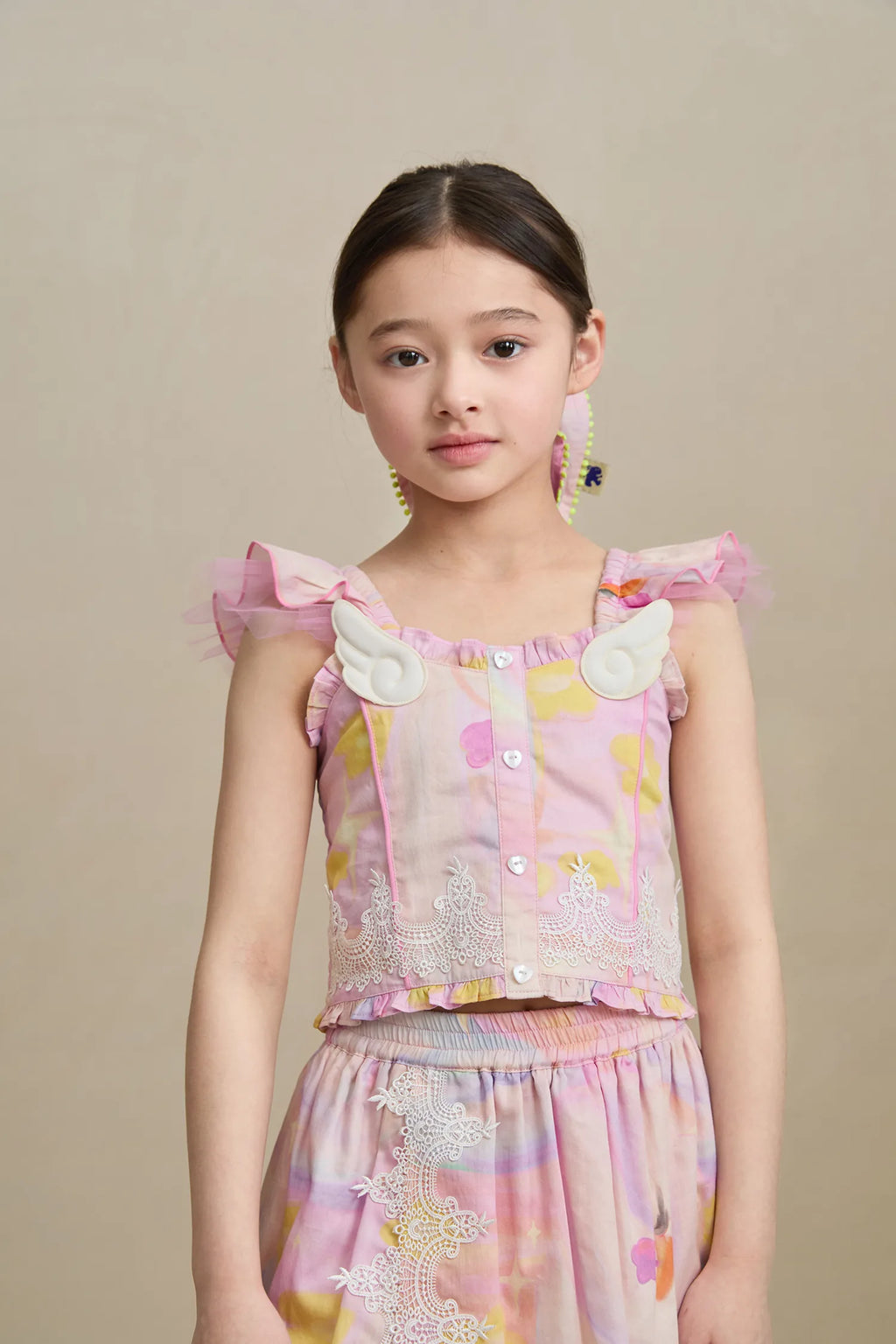 Poco Blush Swan Lake Art Skort with Lace Trim