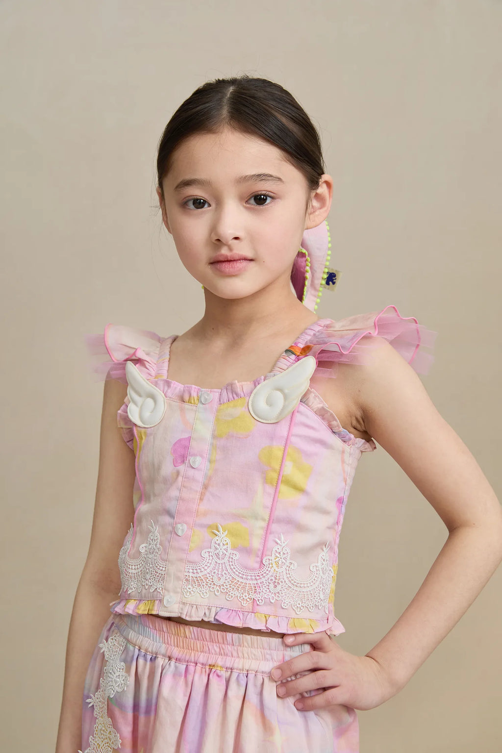 Poco Blush Swan Lake Art Skort with Lace Trim