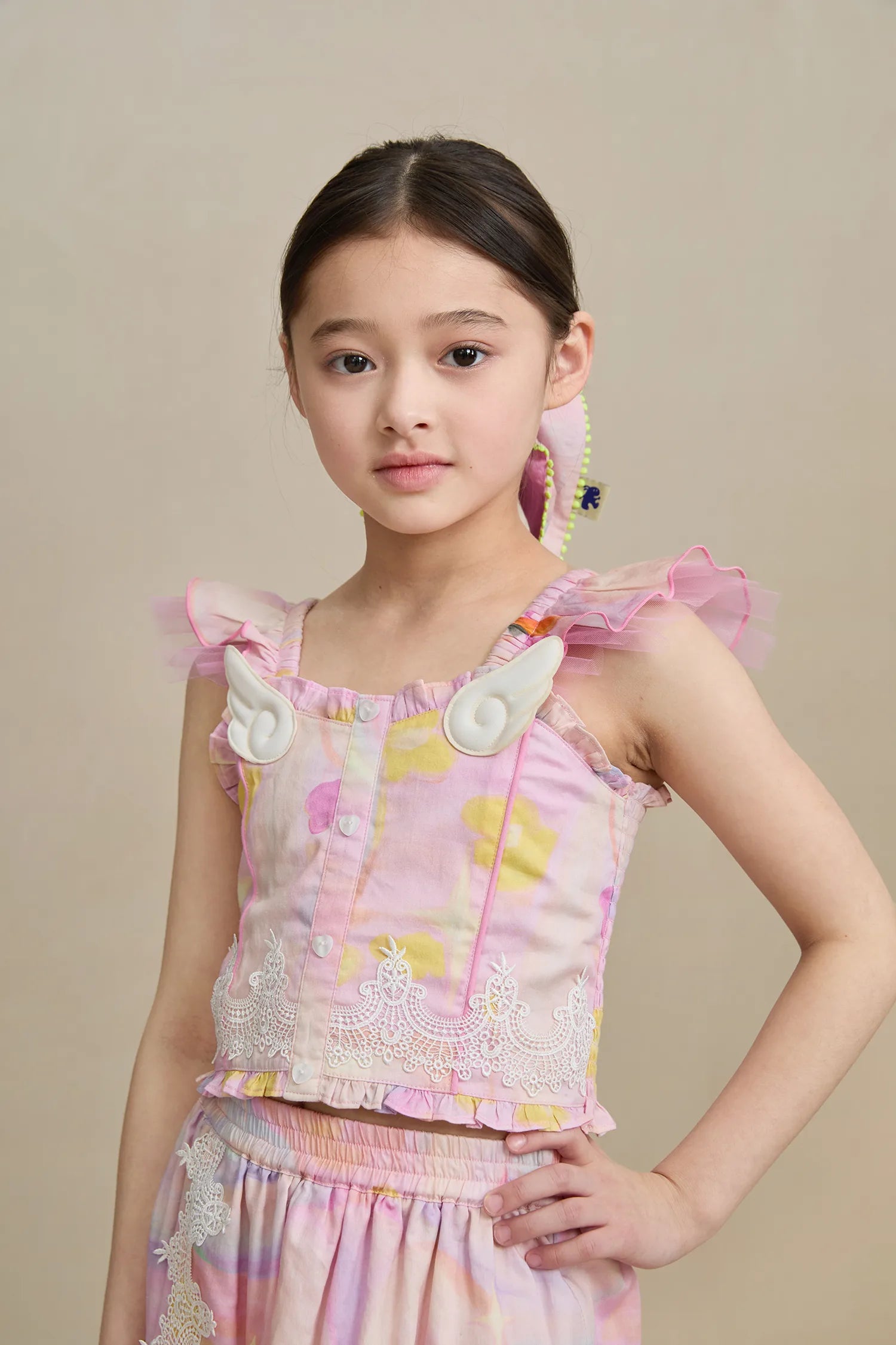 Poco Blush Swan Lake Art Skort with Lace Trim