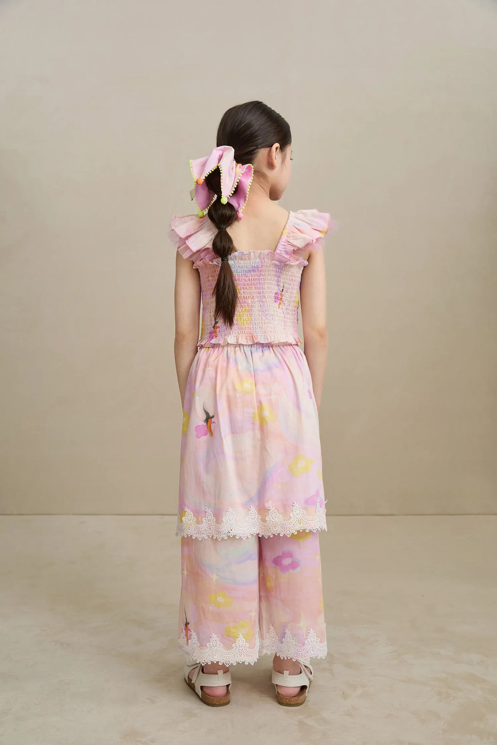 Poco Blush Swan Lake Art Skort with Lace Trim