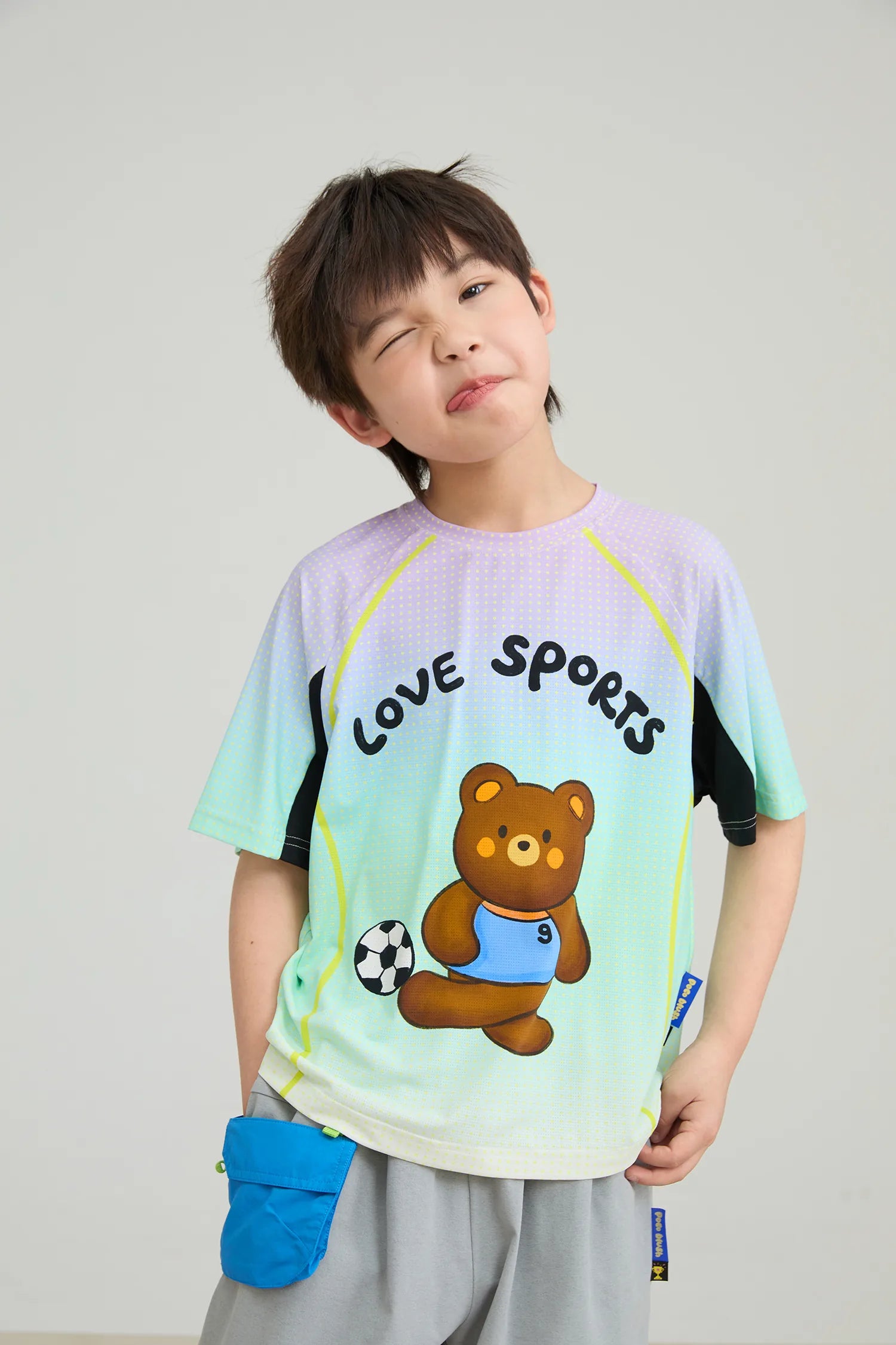 Poco Blush Football Bear Active Tee