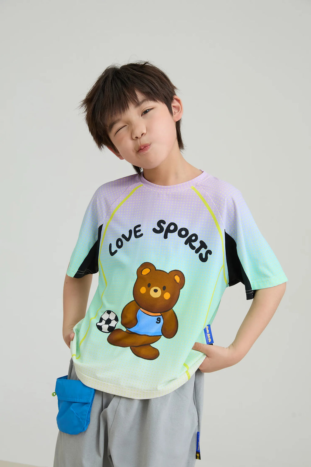 Poco Blush Football Bear Active Tee