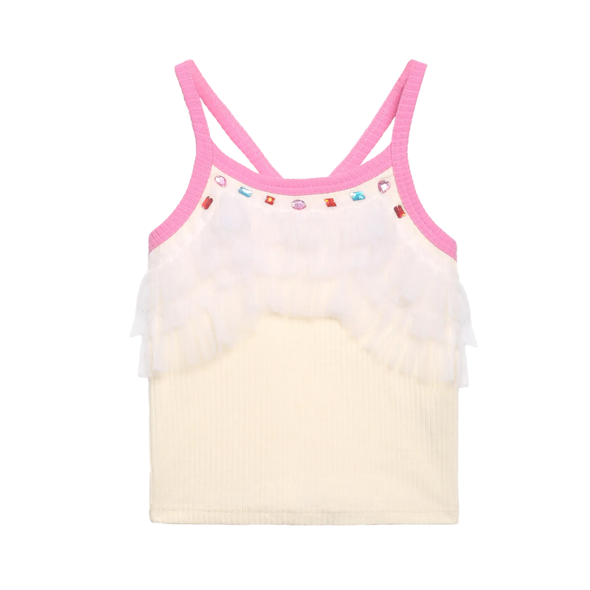 Gem Sparkle Mesh Layering Camisole by Poco Blush