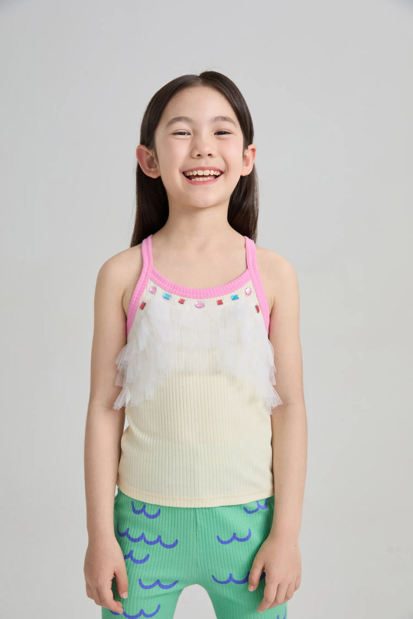Gem Sparkle Mesh Layering Camisole by Poco Blush, image 5