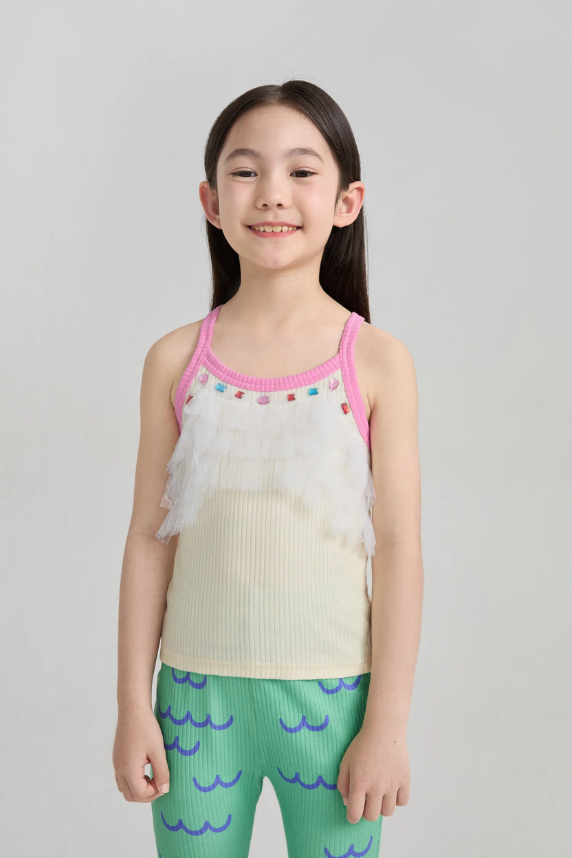 Gem Sparkle Mesh Layering Camisole by Poco Blush, image 3