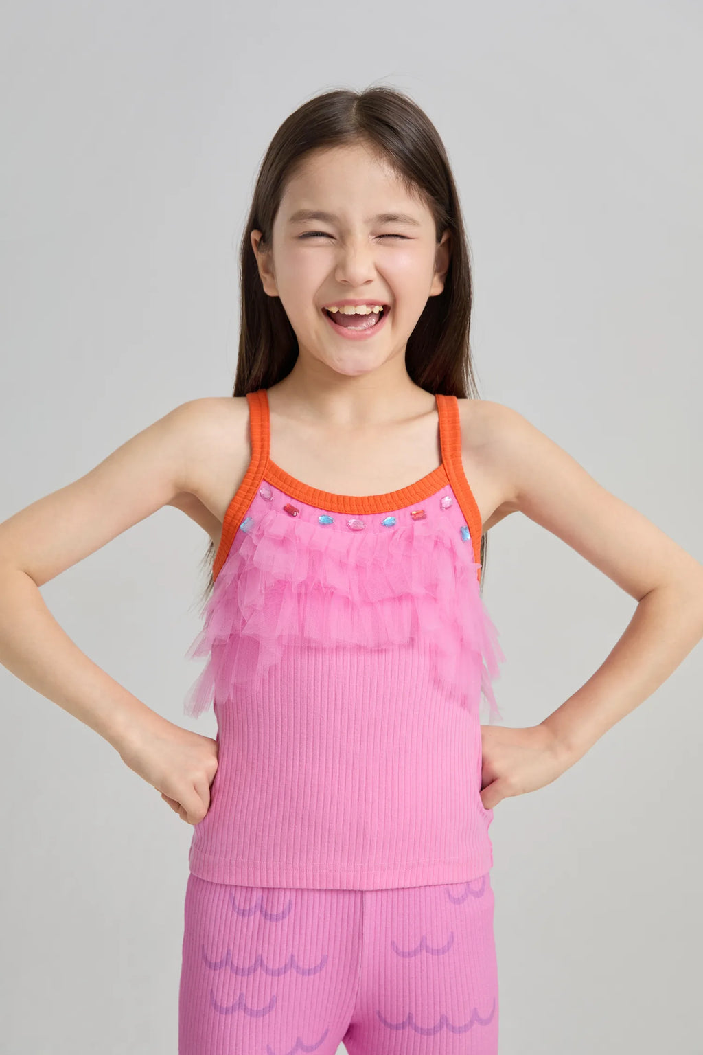 Poco Blush Gem Sparkle Mesh Layering Camisole