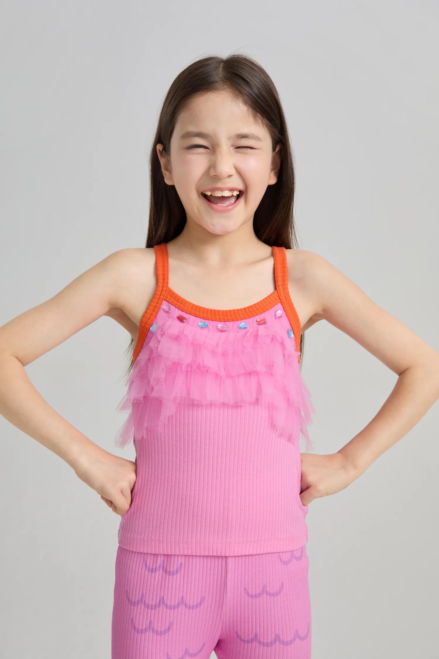 Poco Blush Gem Sparkle Mesh Layering Camisole