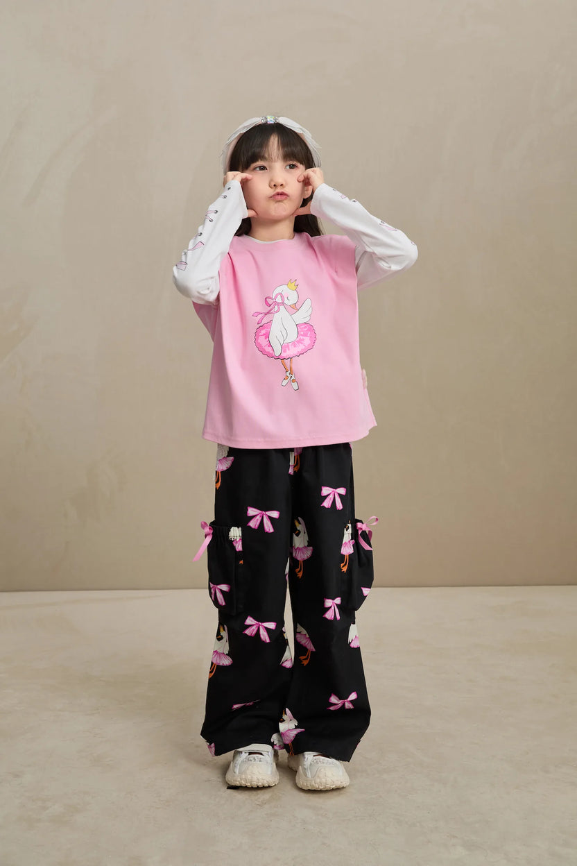 Glitter Swan Ballet Print Tee by Poco Blush, image 10