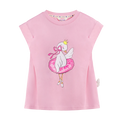 Poco Blush Glitter Swan Ballet Print Tee Pink
