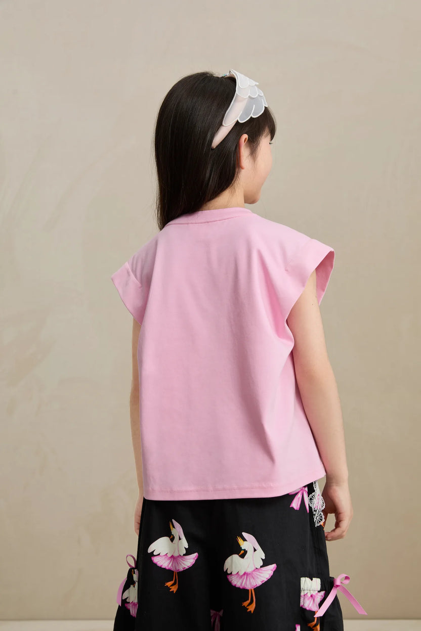 Glitter Swan Ballet Print Tee by Poco Blush, image 8