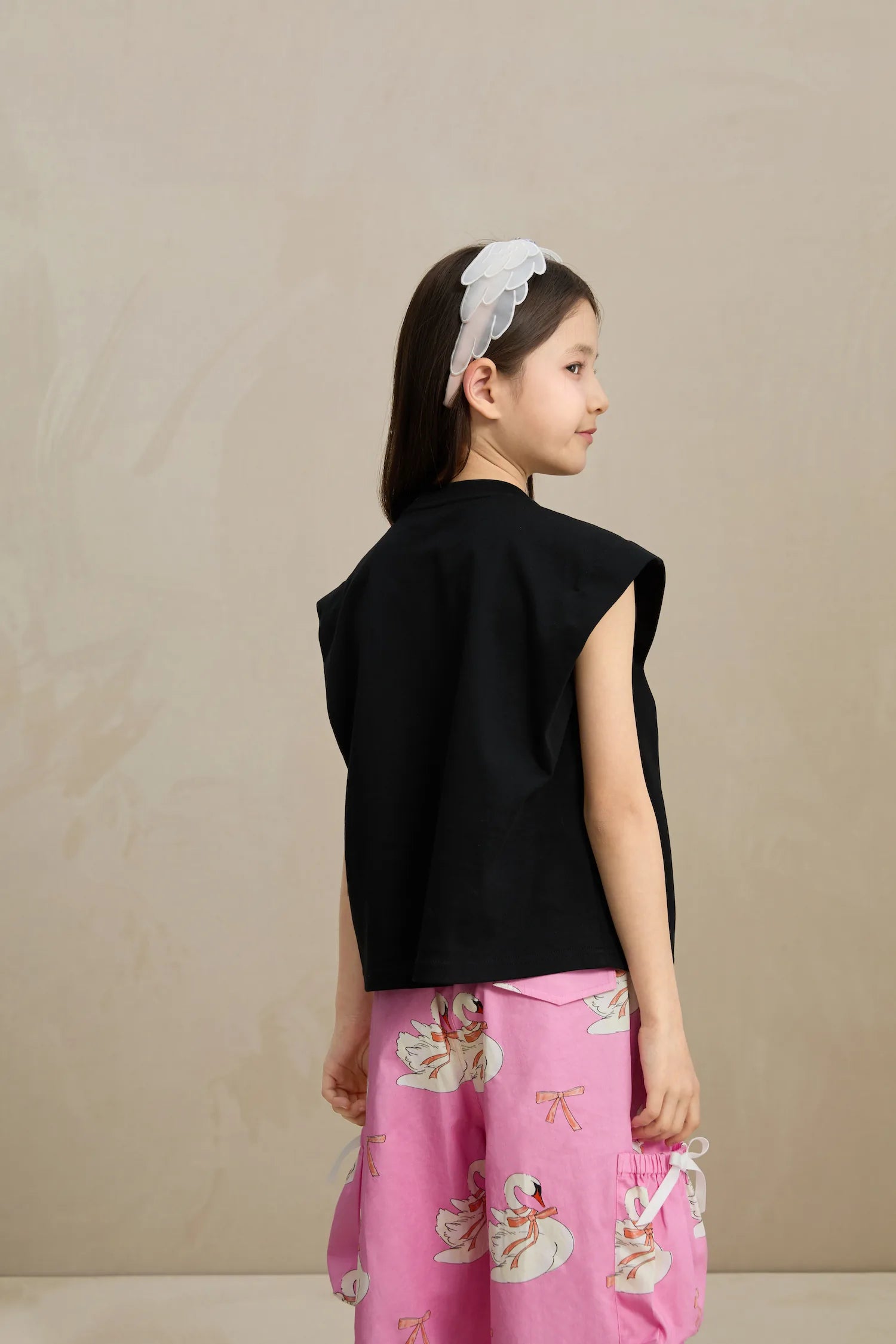 Poco Blush Glitter Swan Ballet Print Tee