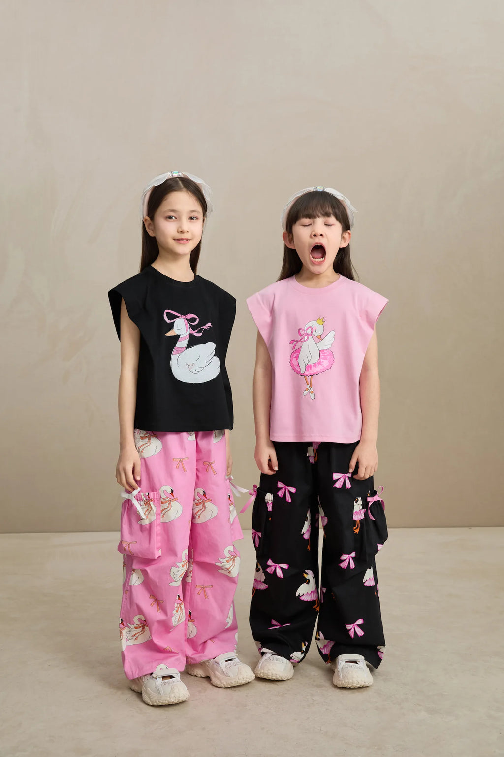 Poco Blush Glitter Swan Ballet Print Tee