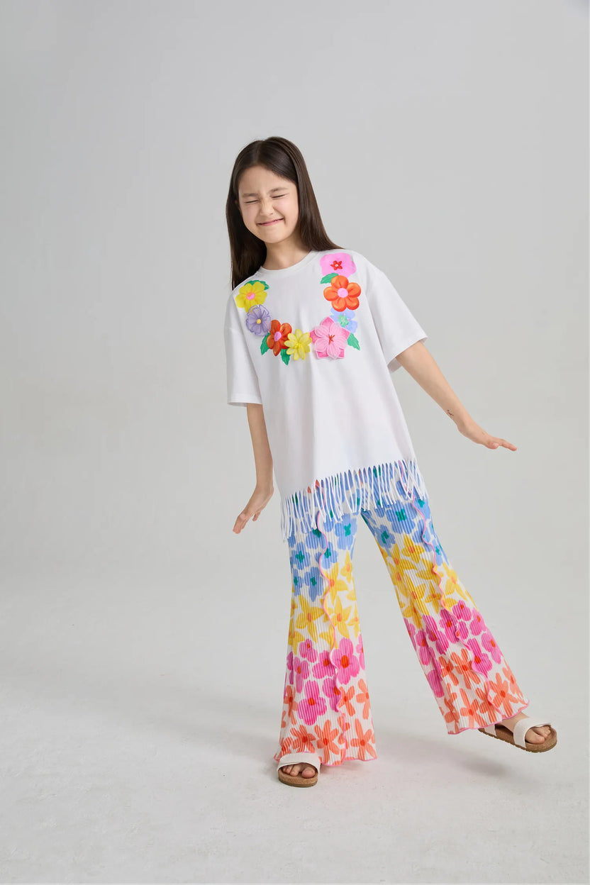 Mermaid Cat Tassel Embroidered Tee by Poco Blush, image 13