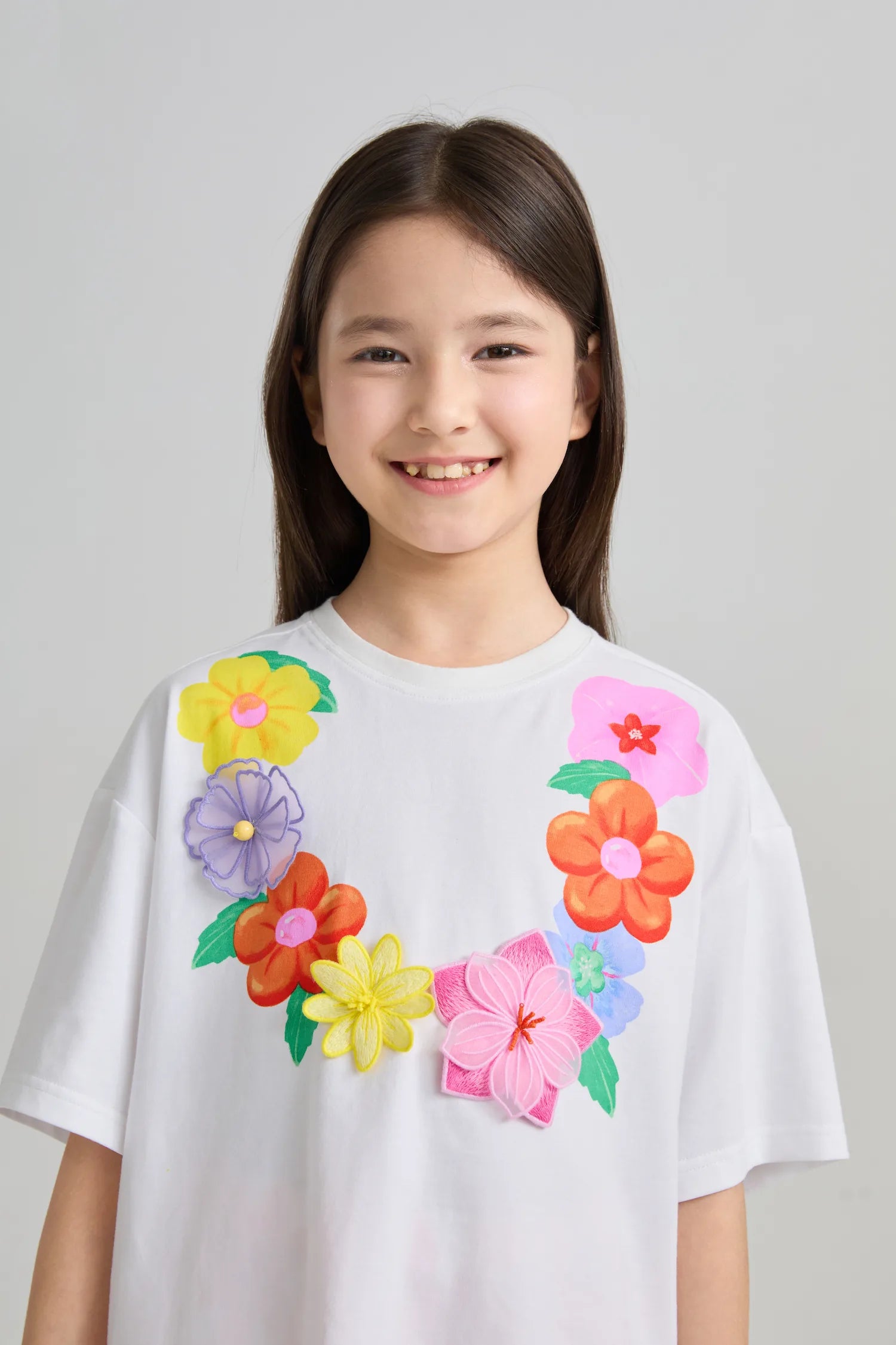 Poco Blush Mermaid Cat Tassel Embroidered Tee