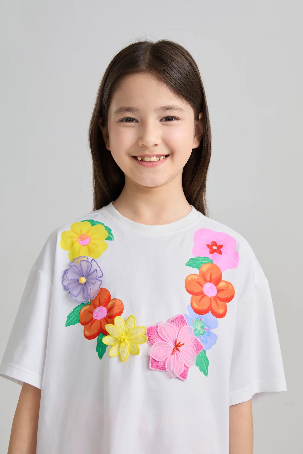 Poco Blush Mermaid Cat Tassel Embroidered Tee
