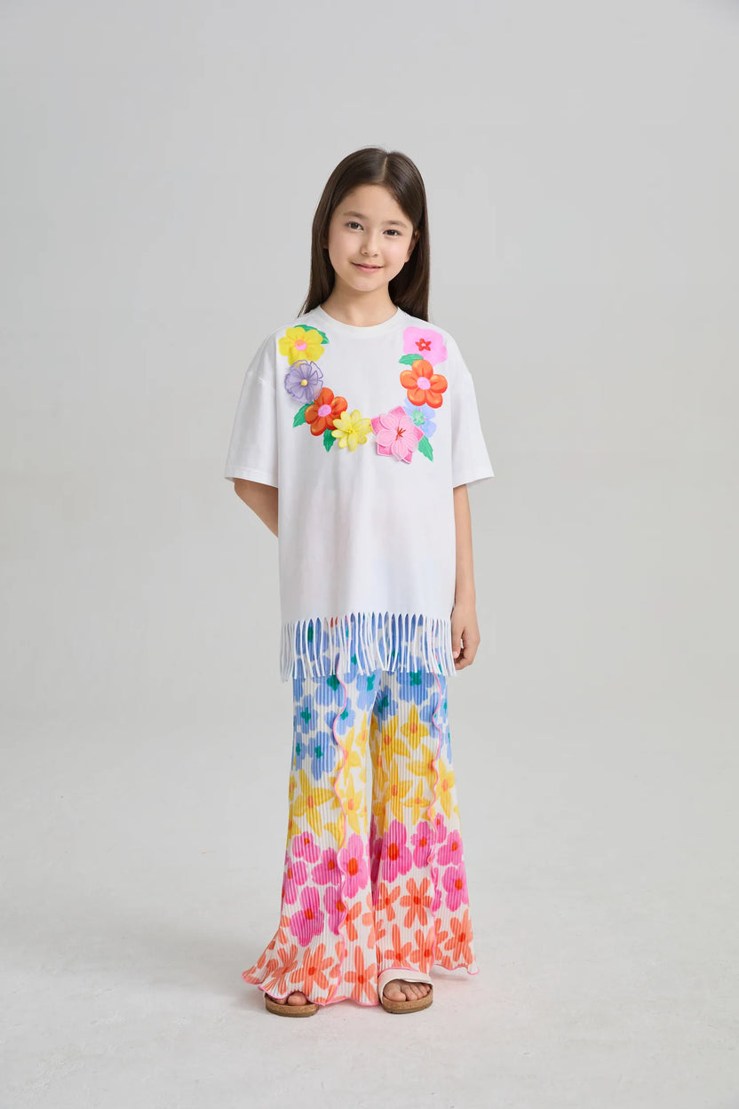 Mermaid Cat Tassel Embroidered Tee by Poco Blush, image 6