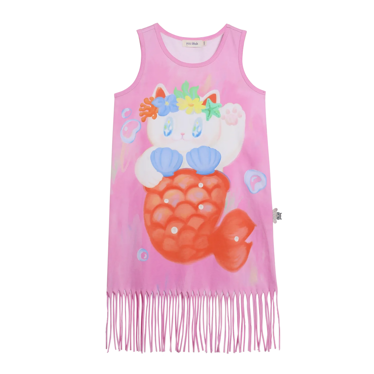 Poco Blush Hawaiian Mermaid Cat Tassel Maxi Skirt