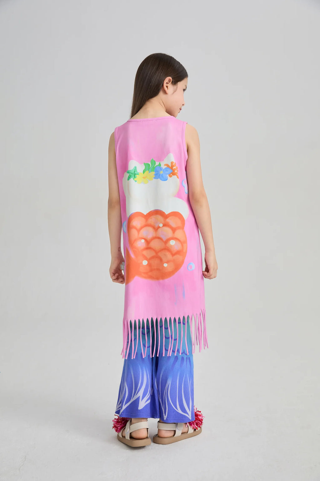 Poco Blush Hawaiian Mermaid Cat Tassel Maxi Skirt