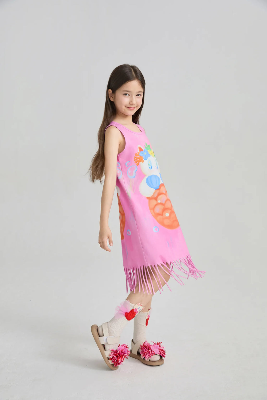 Poco Blush Hawaiian Mermaid Cat Tassel Maxi Skirt