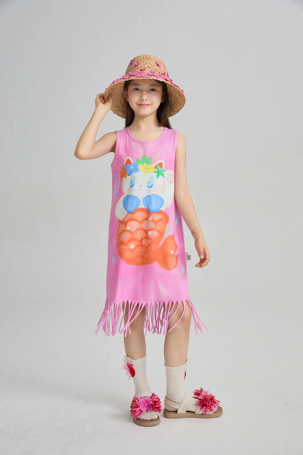 Poco Blush Hawaiian Mermaid Cat Tassel Maxi Skirt