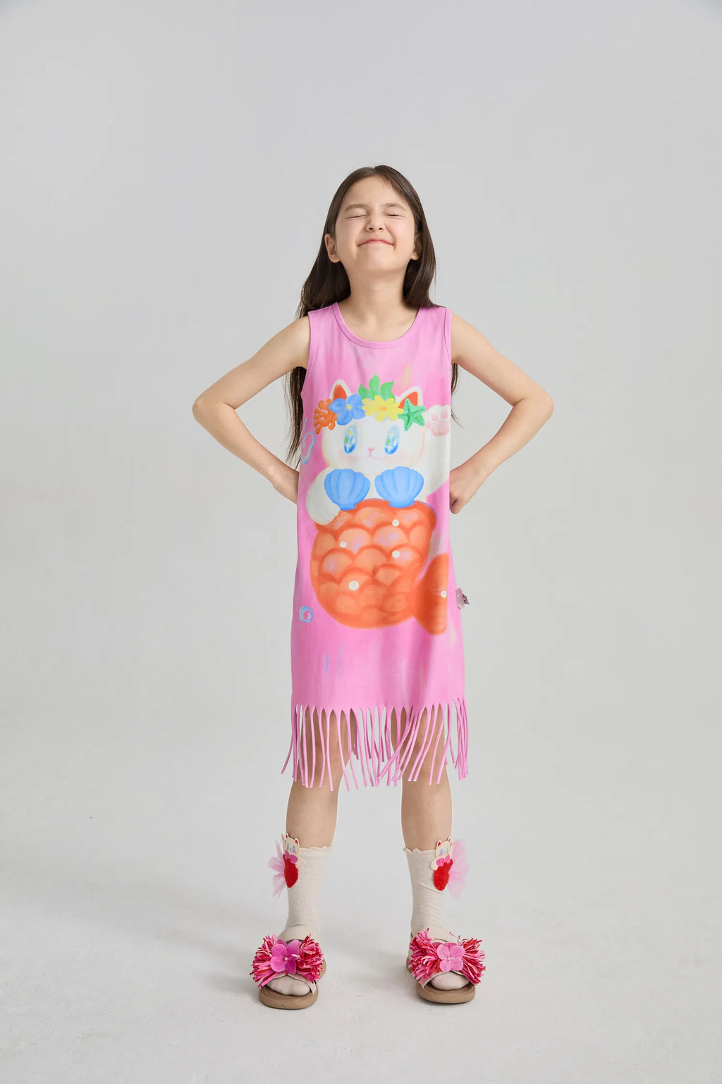 Poco Blush Hawaiian Mermaid Cat Tassel Maxi Skirt