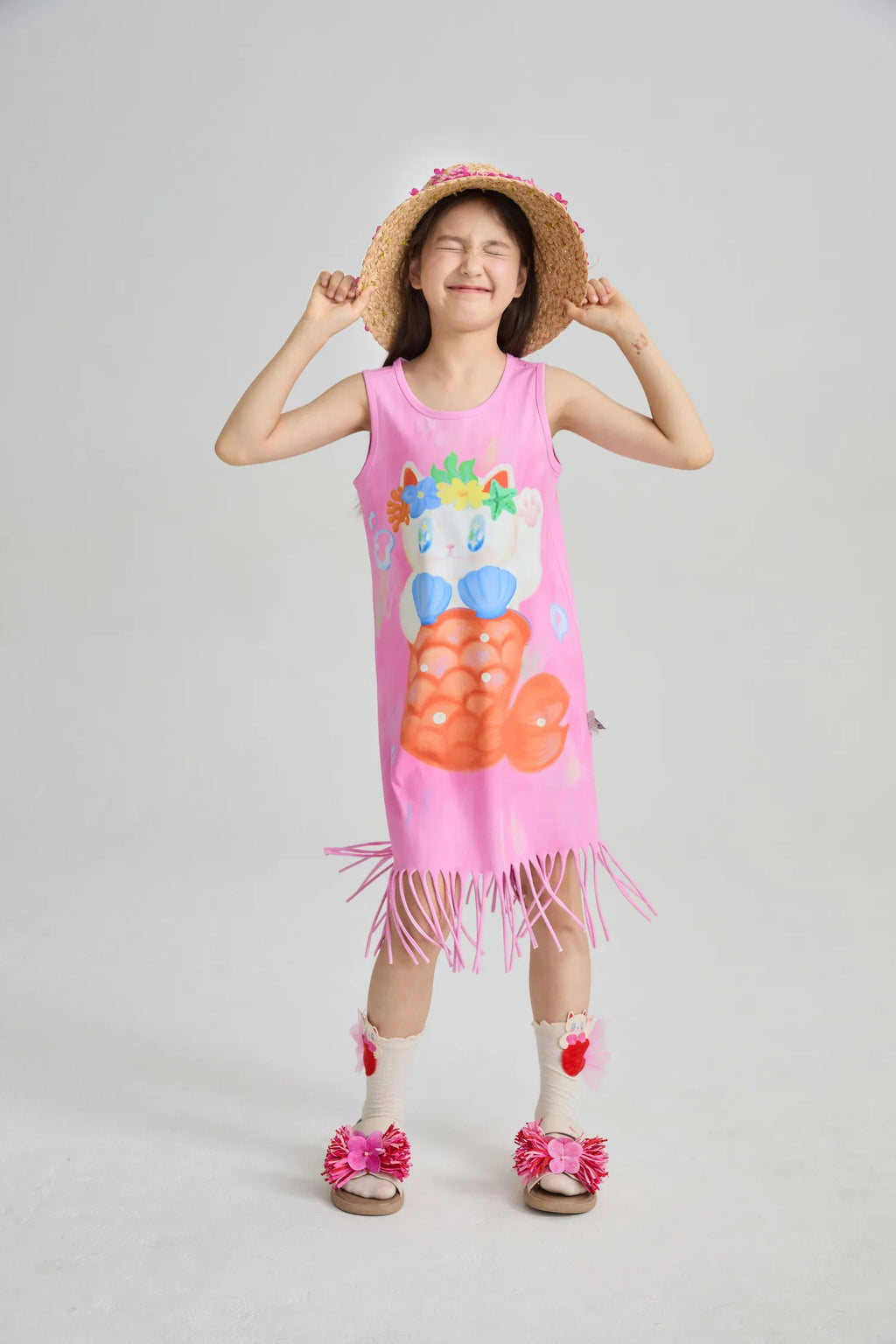 Poco Blush Hawaiian Mermaid Cat Tassel Maxi Skirt