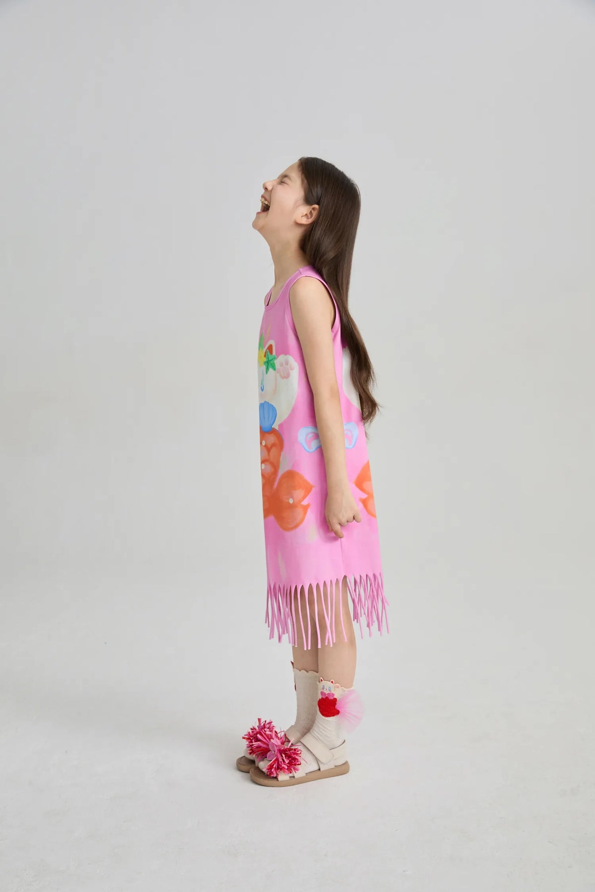 Poco Blush Hawaiian Mermaid Cat Tassel Maxi Skirt