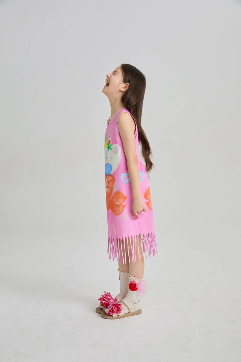 Poco Blush Hawaiian Mermaid Cat Tassel Maxi Skirt