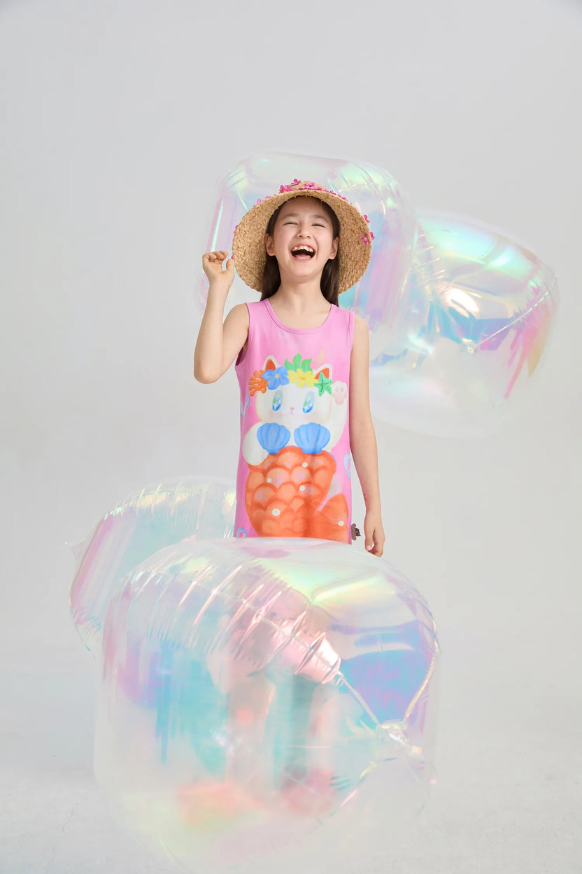 Poco Blush Hawaiian Mermaid Cat Tassel Maxi Skirt